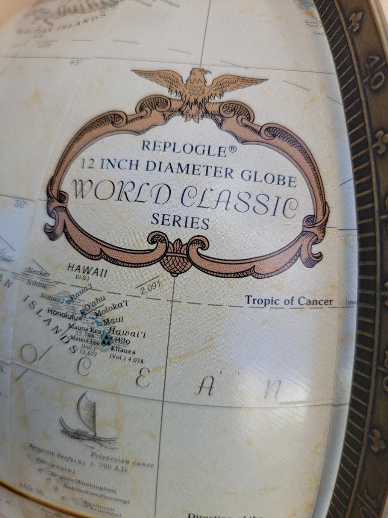 Mid Century Replogle Globe on Metal Floor Stand - 6