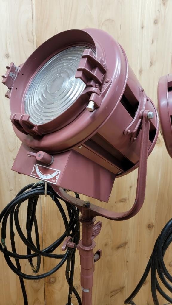 Vintage Mole Richardson Solar Spot Stage Light Floor Lamps 412 and 407 - Set of 6 - 5