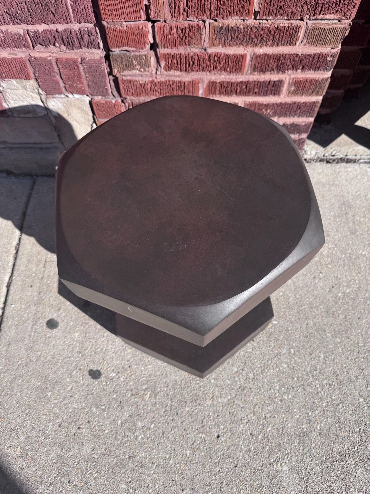 Vintage Hex Bolt Side Table/Stool in Brown - 3