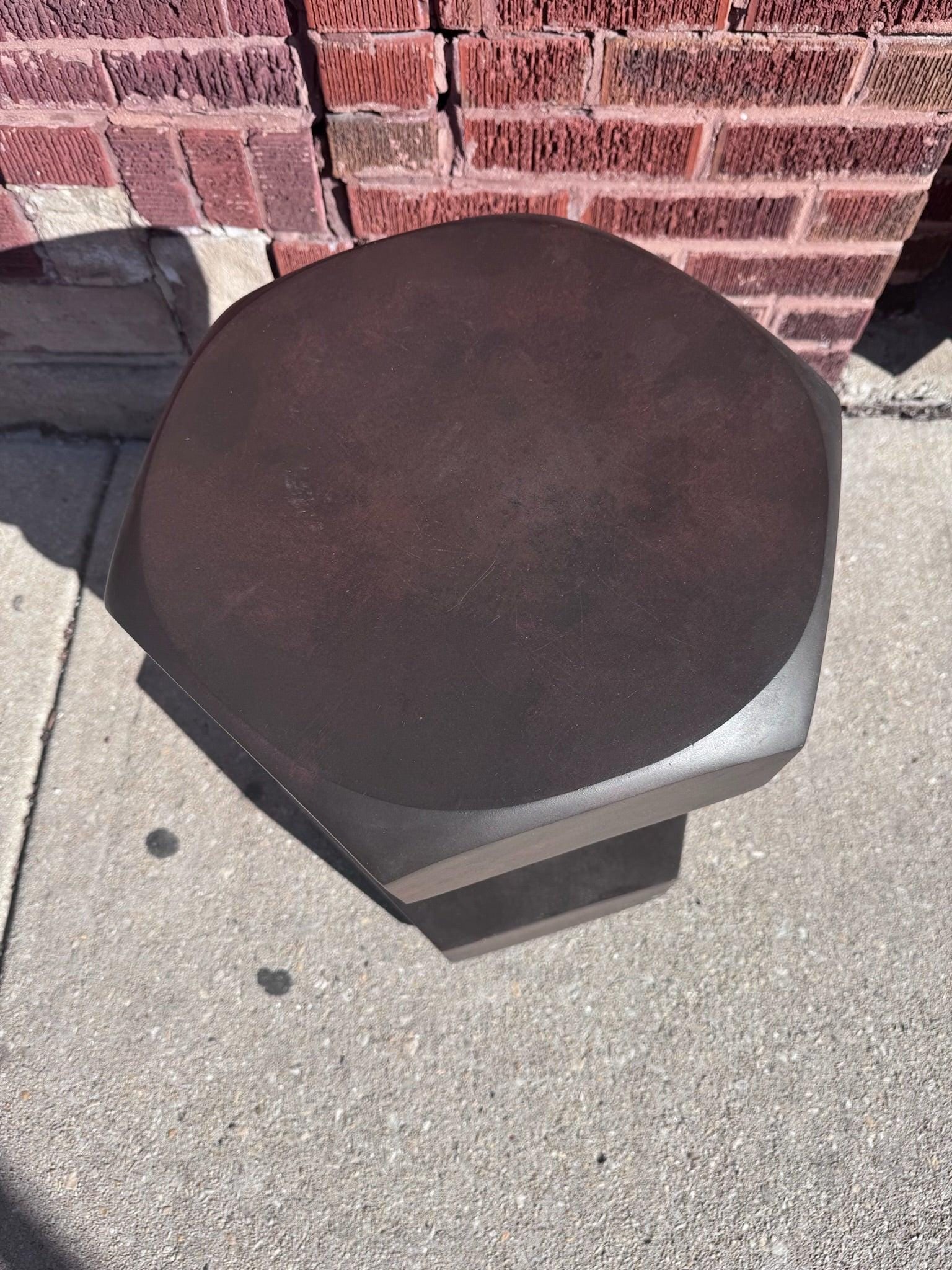 Vintage Hex Bolt Side Table/Stool in Brown - 6