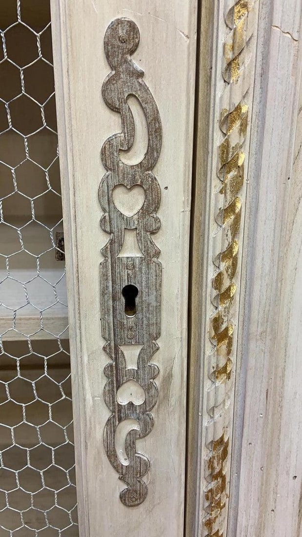 Vintage Parisian Carved White and Gold-Leaf Display/Curio Cabinet - 5