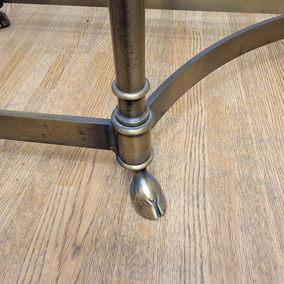 Hollywood Regency Maison Jansen LaBarge Style Brass Glass Top Console Table - 10