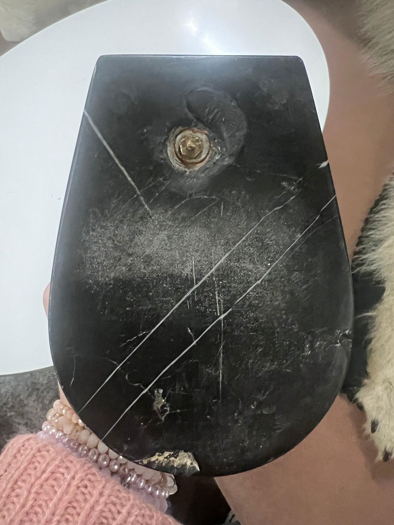 Antique French Art Deco Harlequin Posing Marble Pedestal Ashtray - 9