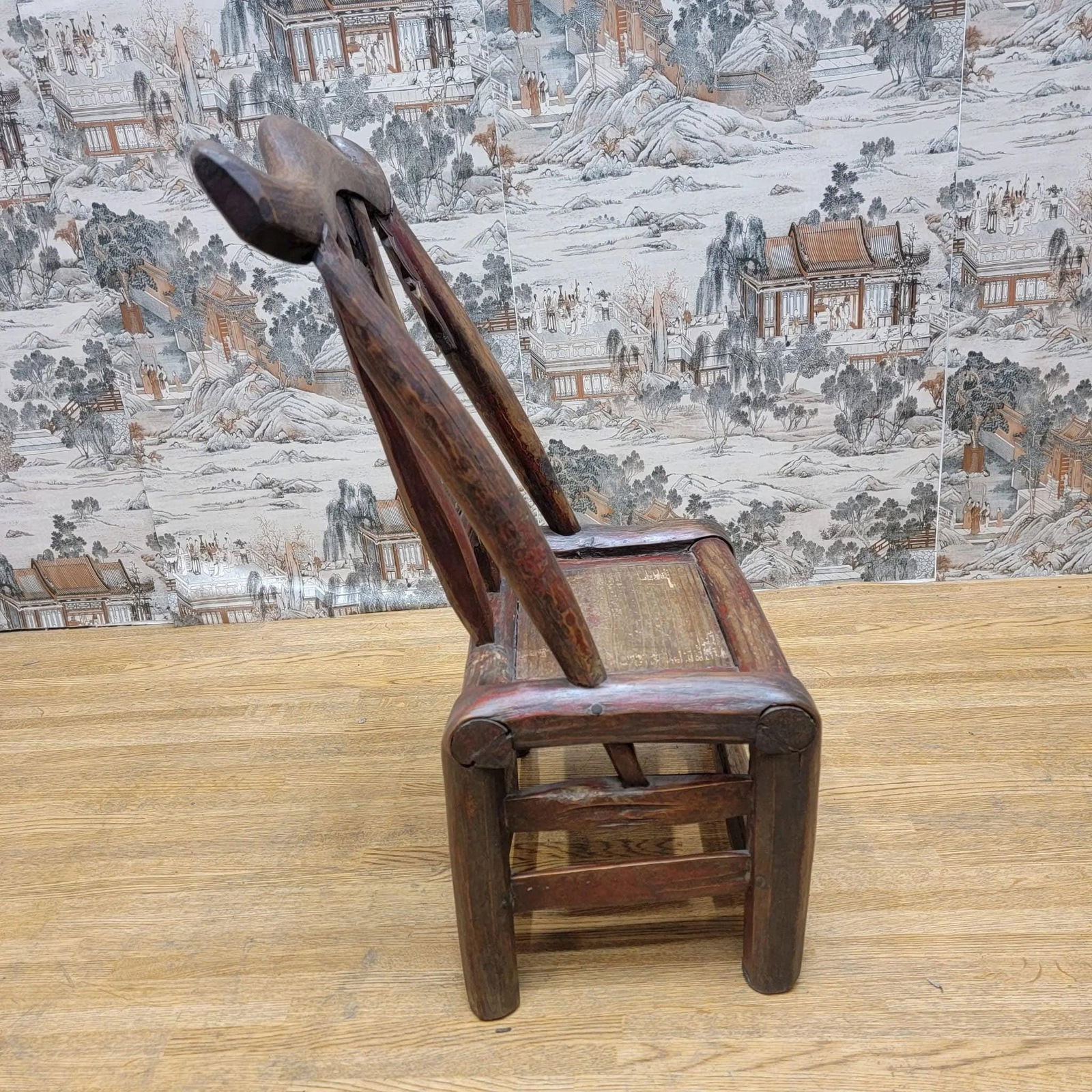 Antique Shanxi Province Carved Elm Chair - 3