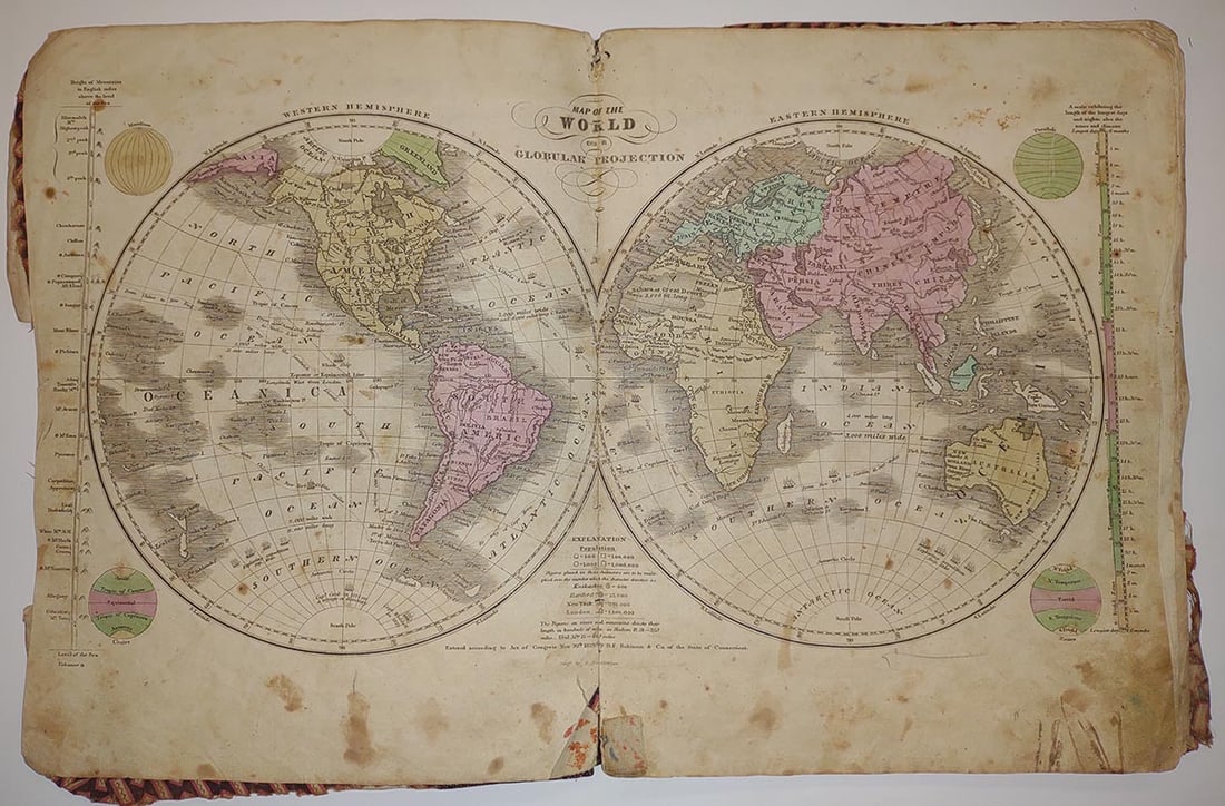 Olney's School Atlas containing...(13 maps - 4