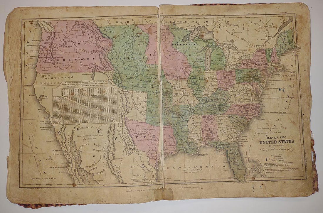 Olney's School Atlas containing...(13 maps - 6