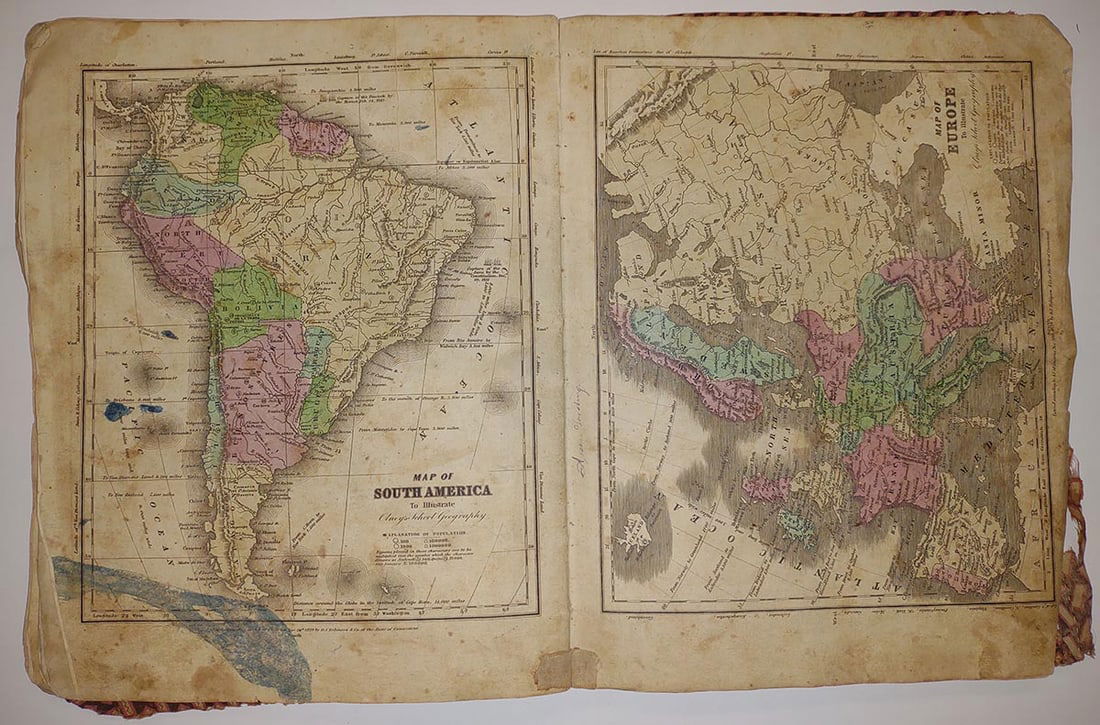 Olney's School Atlas containing...(13 maps - 7