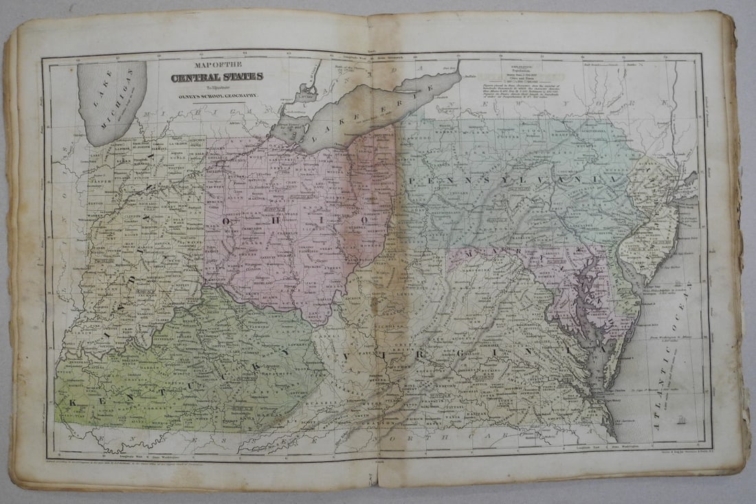 Olney's School Atlas Containing the following (24) maps - 5