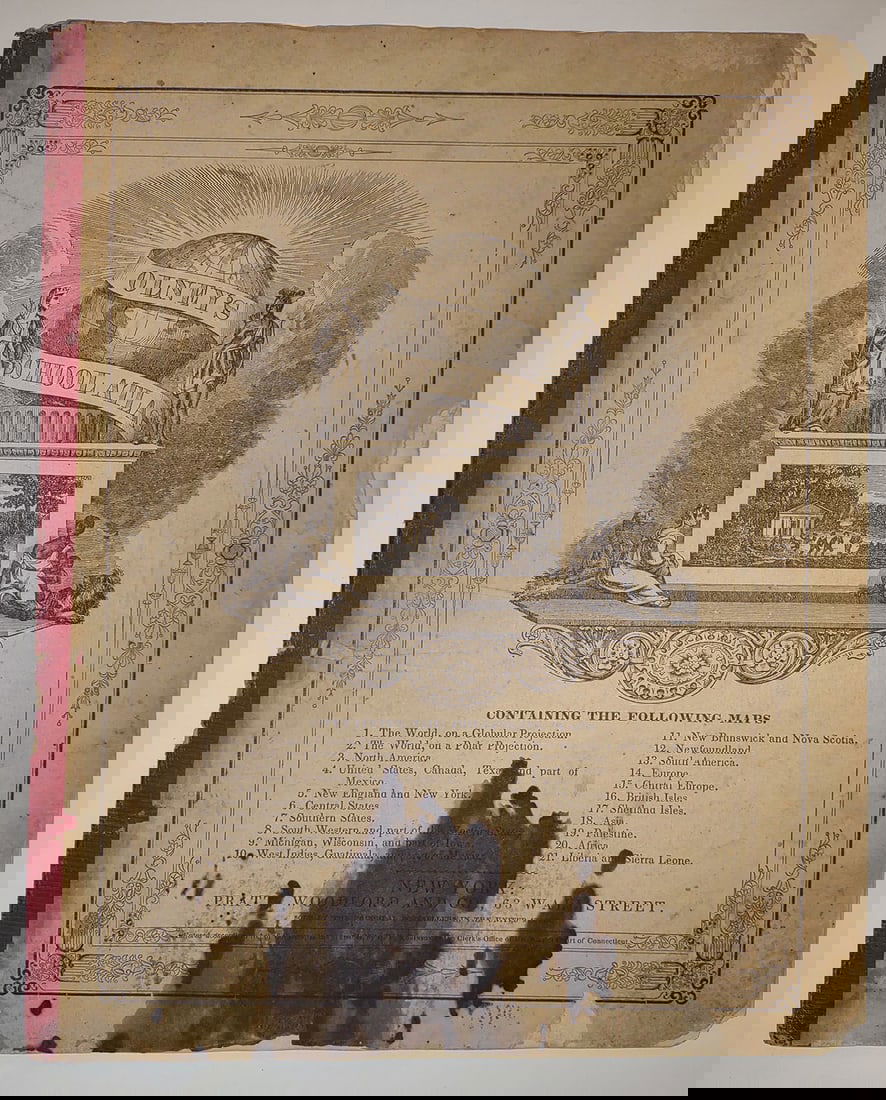 Olneyas School Atlas: Title: Olneya's School Atlas Publication Date: c1844 Primary Author: Publisher: Pratt, Woodford and Co Where Published: New York Description: Big 4to. Unpaged. Hand colored engraved maps. Buff