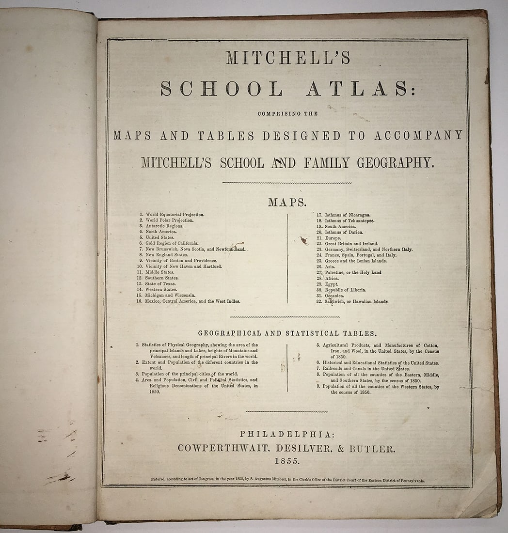 Mitchell's School Atlas comprising the maps and tables designed to accompany Mitchell's school and - 2
