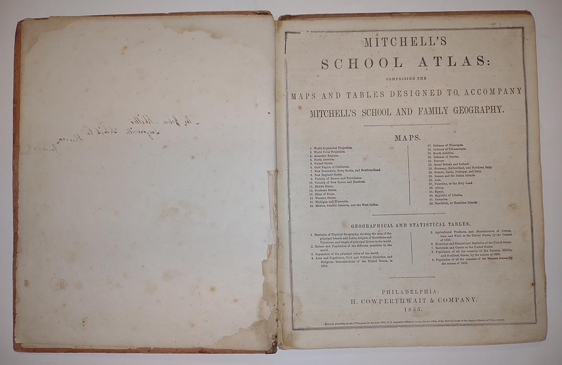Mitchell's School Atlas comprising the maps and tables designed to accompany Mitchell's school and - 2