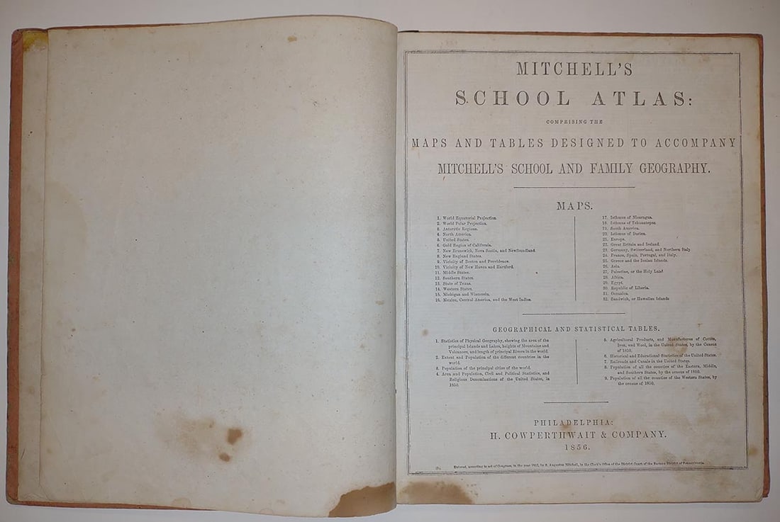 Mitchell's School Atlas comprising the maps and tables designed to accompany Mitchell's school and - 2