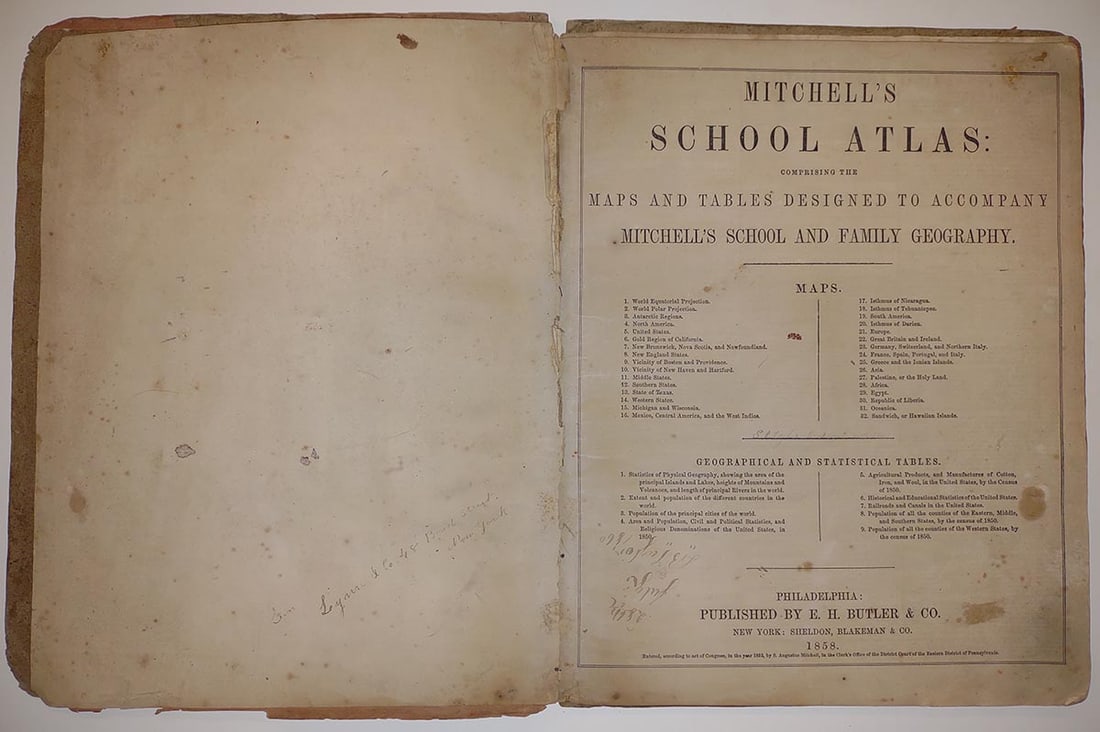 Mitchell's School Atlas comprising the maps and tables designed to accompany Mitchell's school and - 2