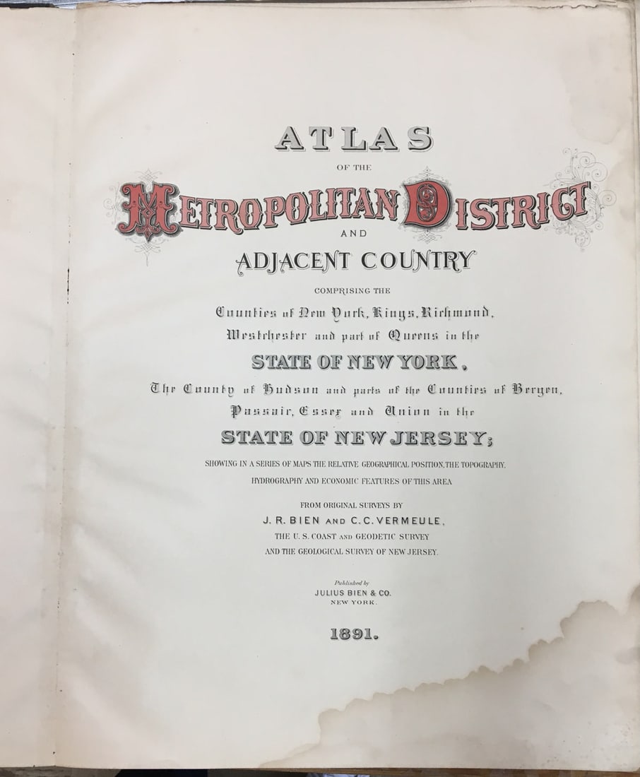 Atlas of the Metropolitan District and adjacent country comprising the counties of New York, Kings, - 2