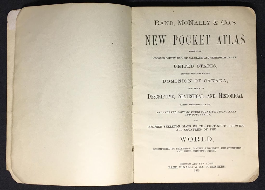Rand, McNally & Co.'s New Pocket Atlas containing colored county maps of all states and territories - 2