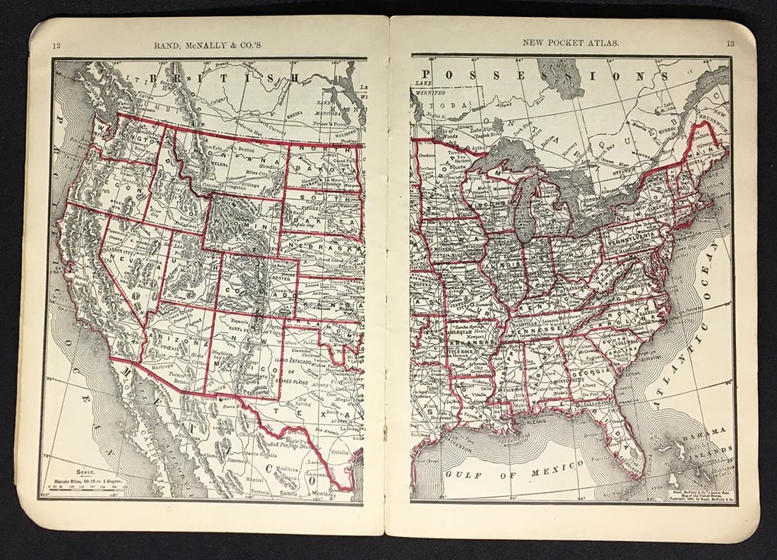 Rand, McNally & Co.'s New Pocket Atlas containing colored county maps of all states and territories - 4