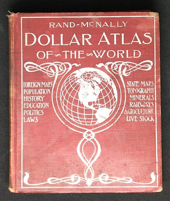 Rand-Mcnally Dollar Atlas of the World Historical-Political-Commercial containing colored maps of: Title: Rand-Mcnally Dollar Atlas of the World Historical-Political-Commercial containing colored maps of all the states and territories in the United States, the provinces of the Dominion of Canada,