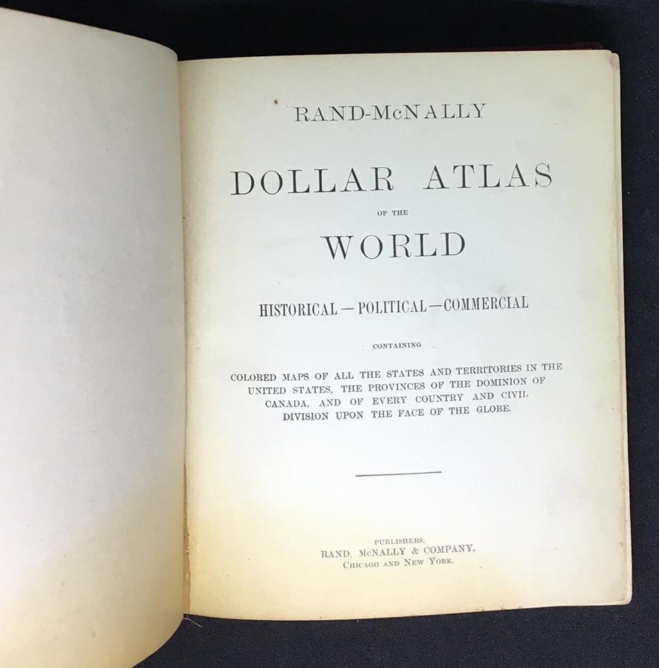 Rand-Mcnally Dollar Atlas of the World Historical-Political-Commercial containing colored maps of - 2