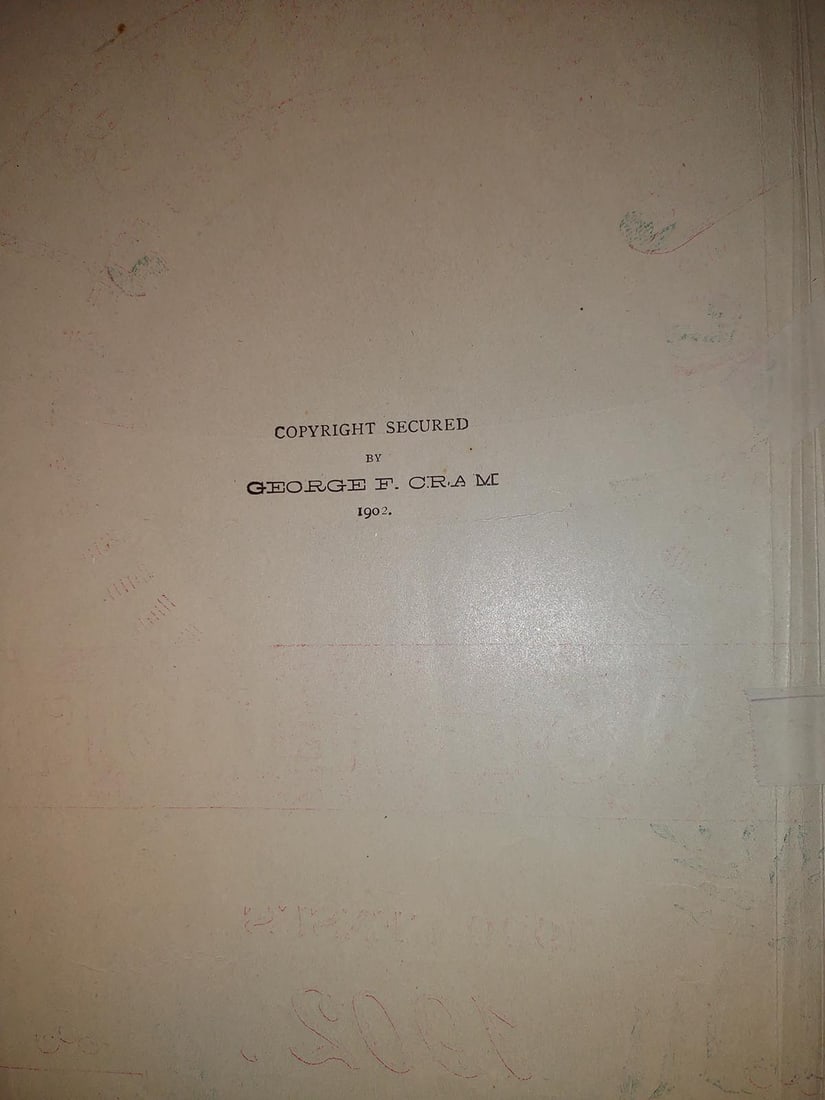 Cram's Ideal Reference Atlas of the World with the complete 1900 Census by counties and towns 1902. - 2
