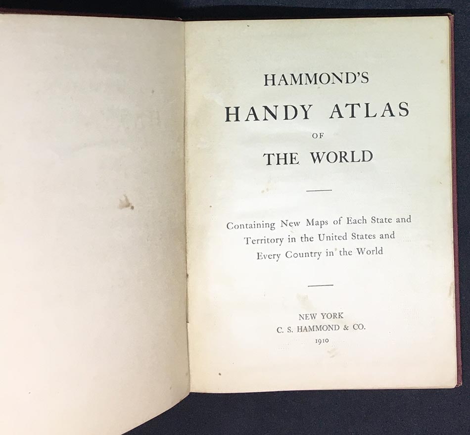 Hammond's Handy Atlas of the World Containing new maps of each state and territory in the United - 2