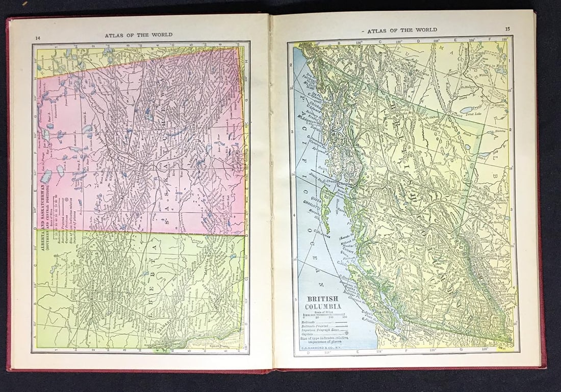 Hammond's Handy Atlas of the World. Containing new maps of each state and territory of the United - 3