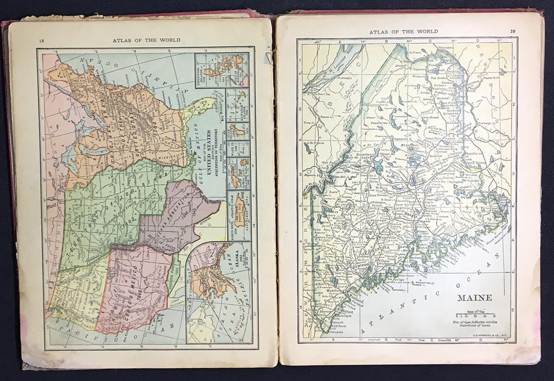 Beacon's Handy Atlas of The World containing new maps of each state and territory in the United - 2