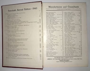 Municipal Index and Atlas Streets, roads, highways, water supply and purification, sewage and - 2