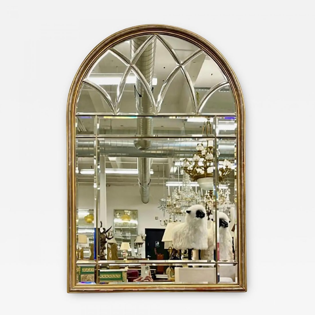 Hollywood Regency Style Gilt Wood Console, Pier Mirror by Le Barge, Dome Top: Title: Hollywood Regency Style Gilt Wood Console, Pier Mirror by Le Barge, Dome Top Description: Hollywood Regency style gilt wood console, Pier mirror by Le Barge This stylish Dome Top simple and ele