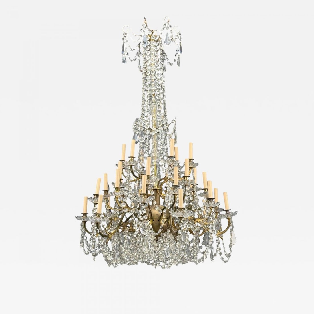 Louis XVI Style, Bronze, Crystal, Thirty-Light Chandelier, France, 19th/20th c. (1 of 13)