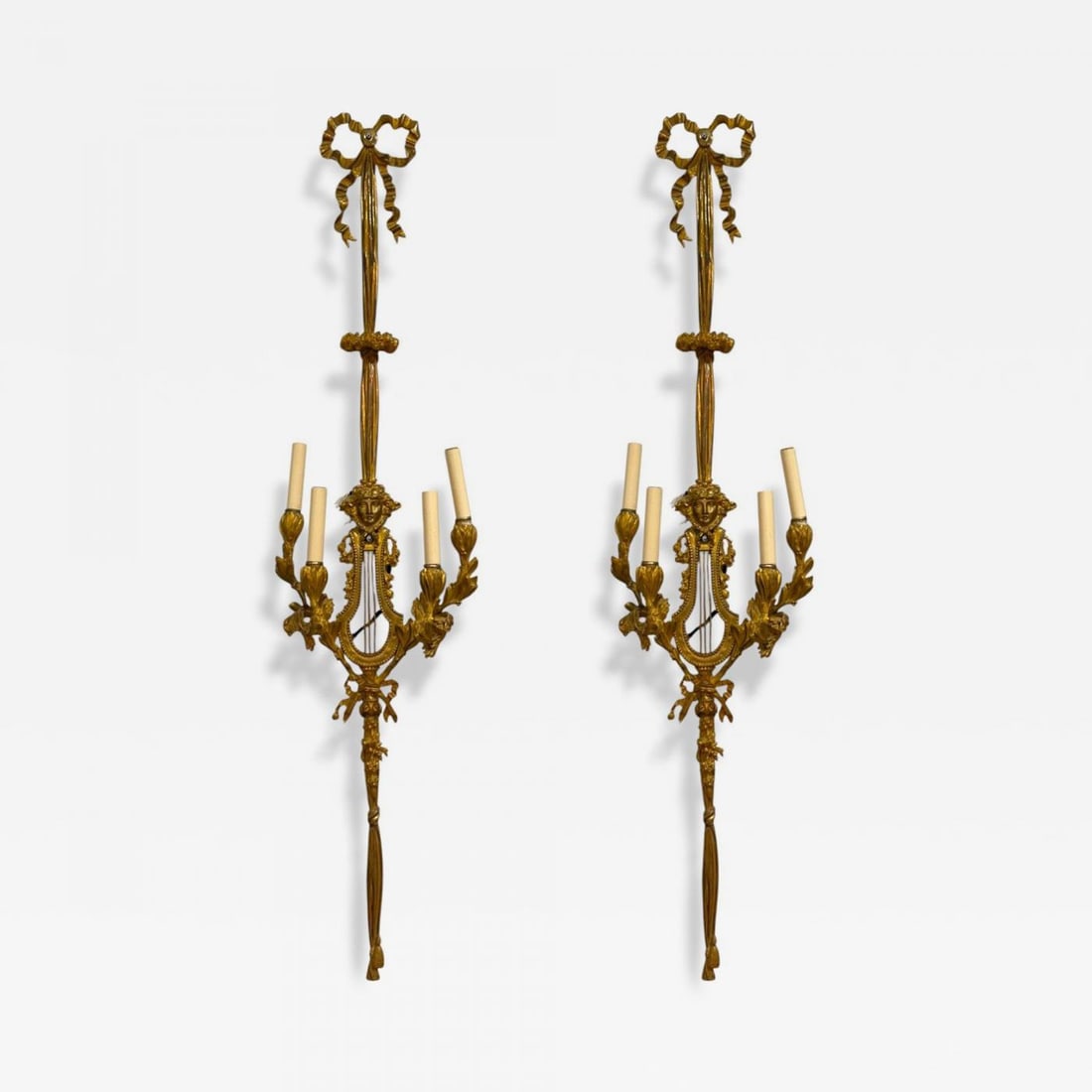Louis XVI Style, Doré Bronze, Monumental Wall Sconces, France, 19th C. (1 of 12)