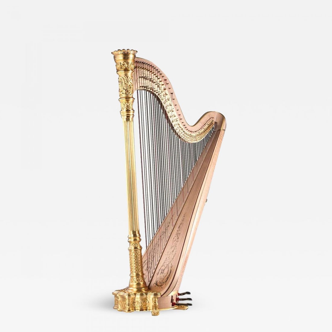 1915 Premium Style 23 Gold Lyon and Healy Concert Grand Harp: Title: 1915 Premium Style 23 Gold Lyon and Healy Concert Grand Harp Description: Lyon and Healy Concert Grand Harp Premium style 23 gold. Number 3011. The very top of the line and considered by most t