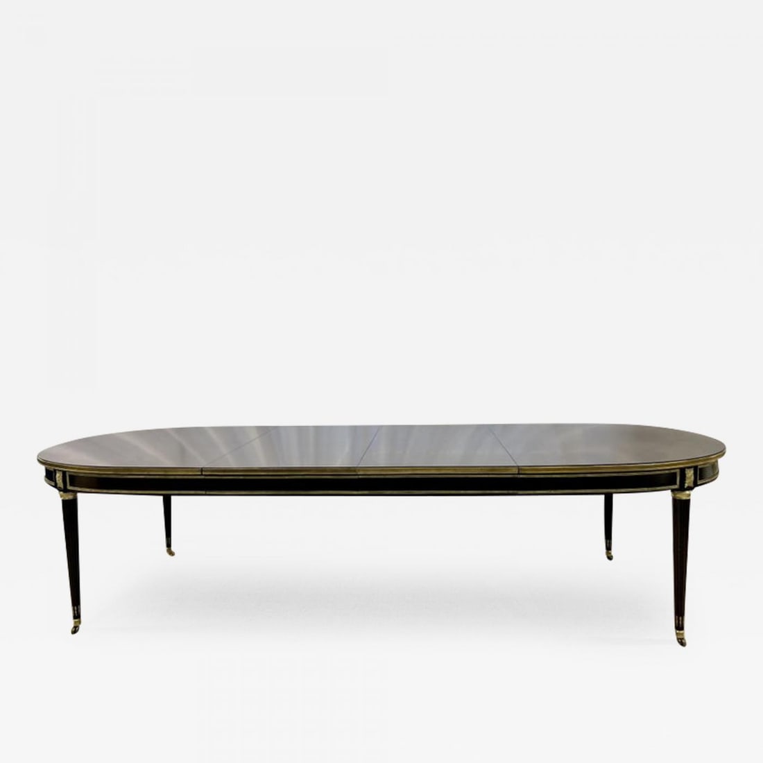 Maison Jansen Tortoise Shell Finished Dining, Louis XVI Style, Bronze Mounted: Title: Maison Jansen Tortoise Shell Finished Dining, Louis XVI Style, Bronze Mounted Description: Maison Jansen Tortoise shell finished dining or conference table. This stunning Louis XVI style, bronz