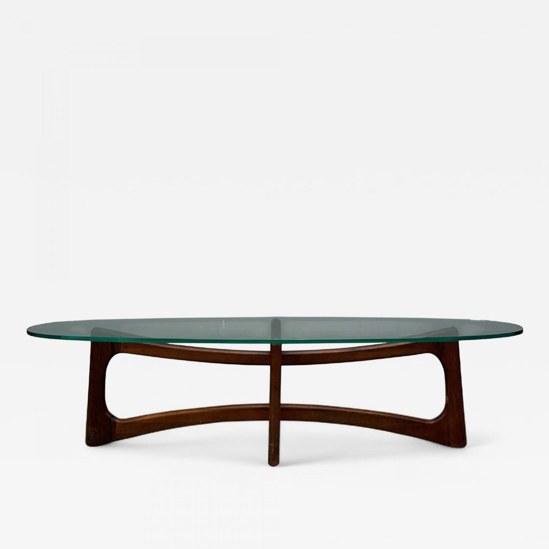 Adrian Pearsall, Walnut, Glass, Coffee Table, United States, 1960s: Title: Adrian Pearsall, Walnut, Glass, Coffee Table, United States, 1960s Description: Adrian Pearsall, American Mid-Century Modern, Walnut, Glass, Coffee Table, United States, 1960s A bowtie form wal