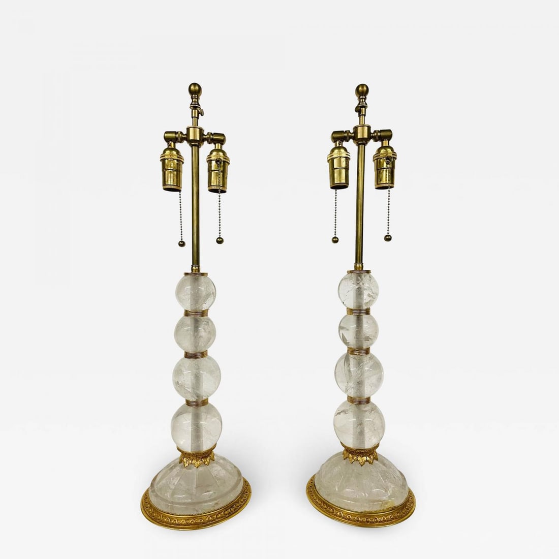 Pair of Baques Rock Crystal Table Lamps, 19th/20th Century (1 of 13)