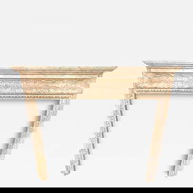 Swedish Painted and Distressed Decorated Fire Surround in Faux Marble Finish: Title: Swedish Painted and Distressed Decorated Fire Surround in Faux Marble Finish Description: Swedish painted and distressed decorated fire surround in faux marble finish. This fine custom quality