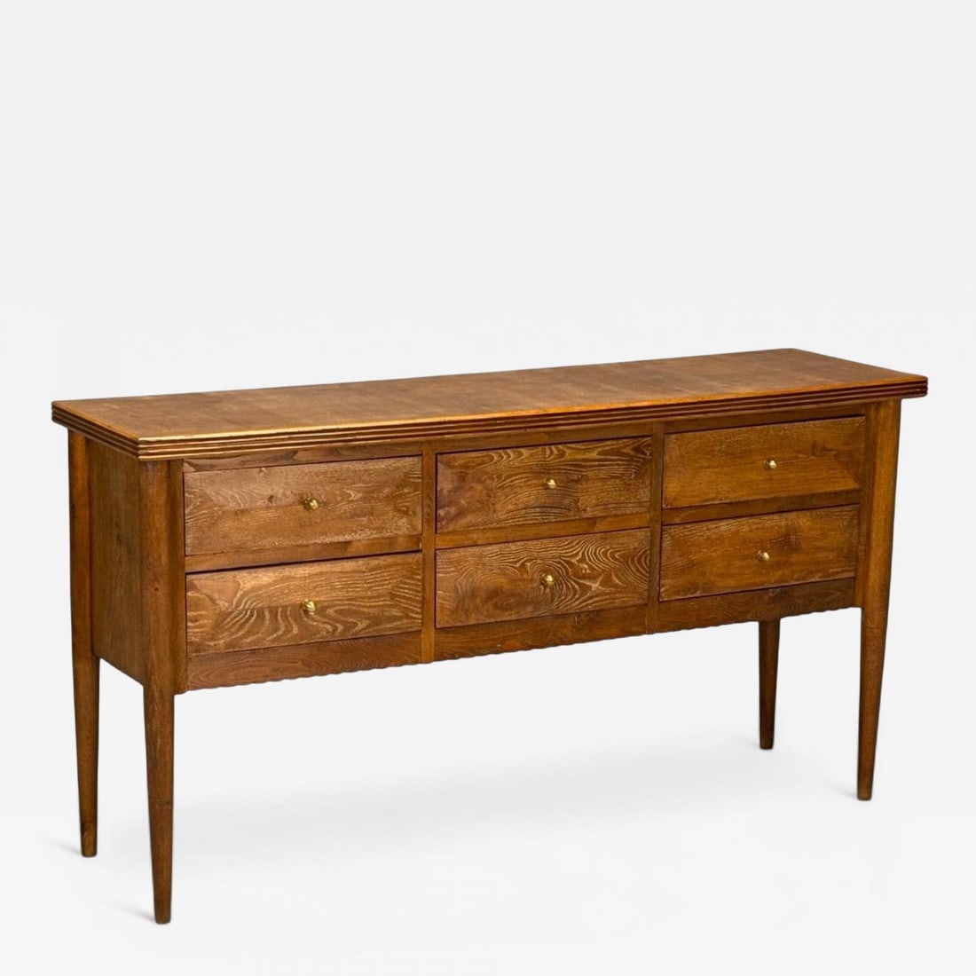 Paolo Buffa attr., Italian Modern, Oak, Brass, Sideboard, Italy, 1950s: Title: Paolo Buffa attr., Italian Modern, Oak, Brass, Sideboard, Italy, 1950s Description: Paolo Buffa attr., Italian Mid-Century Modern, Oak, Brass, Credenza, Italy, 1950s A beautiful organic modern
