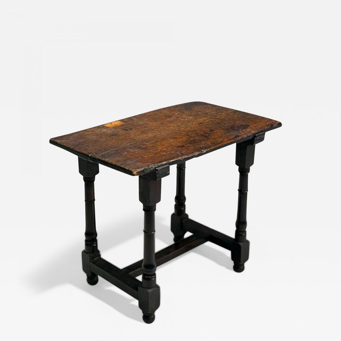 Baroque, Continental, Oak, Rustic Side Table, 17th C.: Title: Baroque, Continental, Oak, Rustic Side Table, 17th C. Description: Baroque, Continental, Oak, Rustic Side Table, 17th C. Primitive 17th century side or small console in oak table having turned