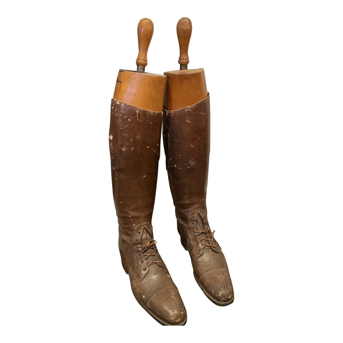 Antique Equestrian Riding Boots With Stretchers Movie Props (1 of 13)