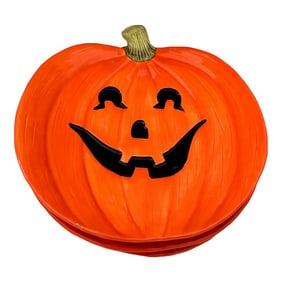 Fitz & Floyd Jack-O-Lantern Canape Plates-Set of 3