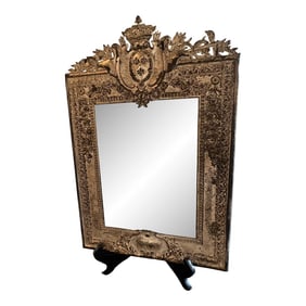Antique Louis XIV Style Silver Plated Mirror