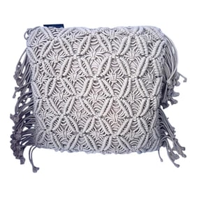 Boho Chic Blush MacramÃƒÂ© Pillow W/Fringe