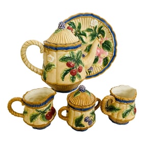 Fitz & Floyd "French Orchard" Tea Set of 5