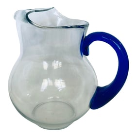 Vintage Libbey "Bravura" Blue Handled Pitcher 88oz