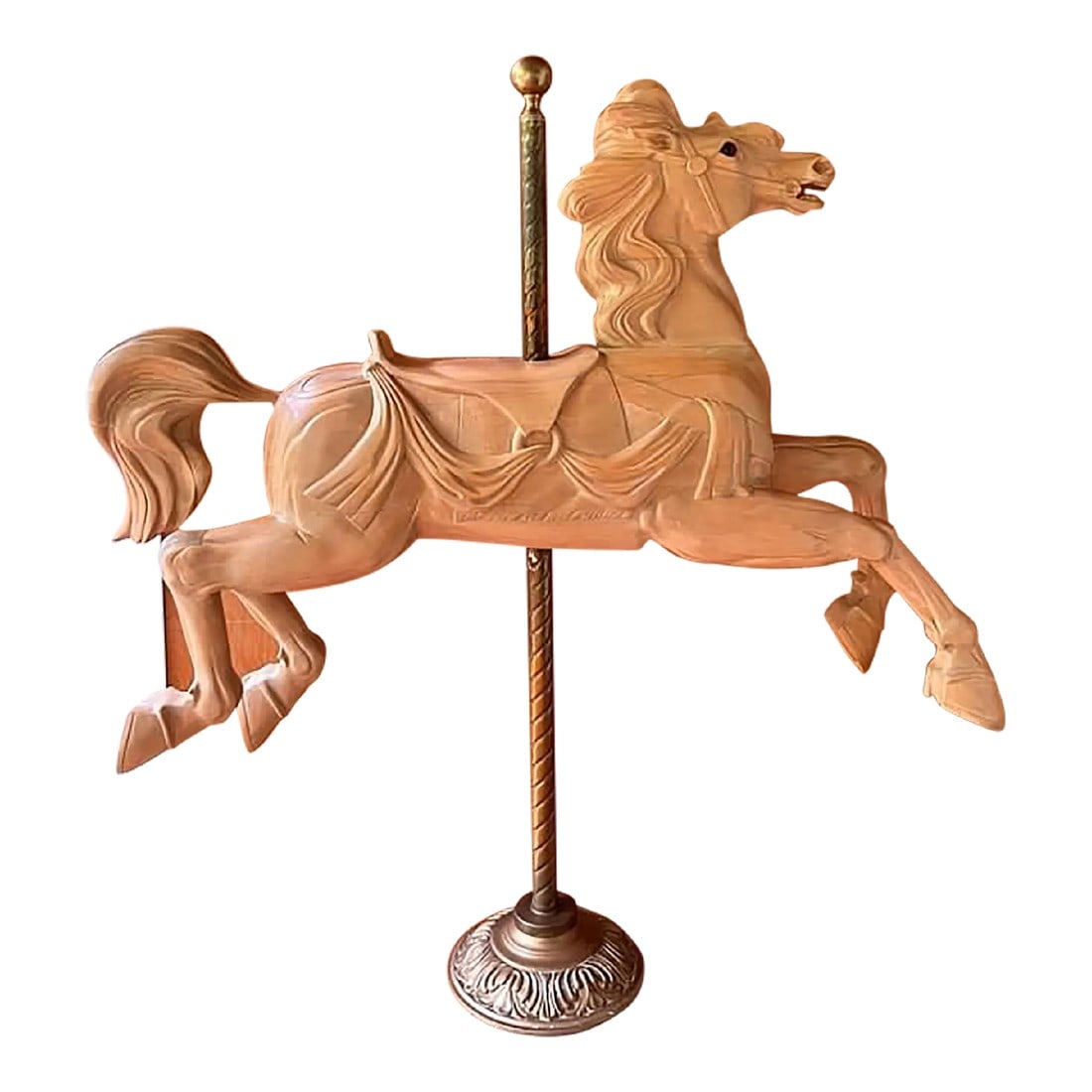 1980s Large Wooden Carousel Horse Sculpted by Tony Trezza (1 of 11)