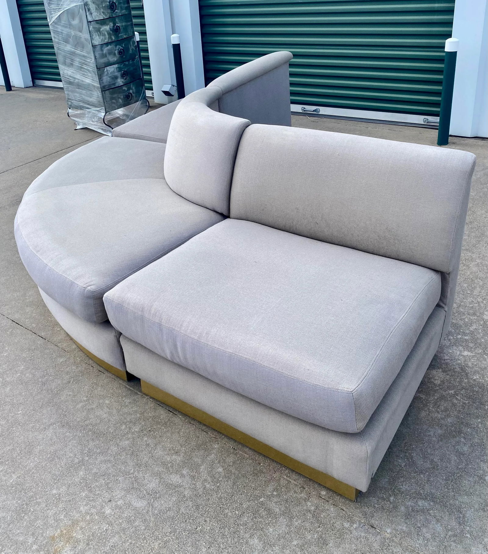 Sectional Sofa With Brass Plinth Base - 12