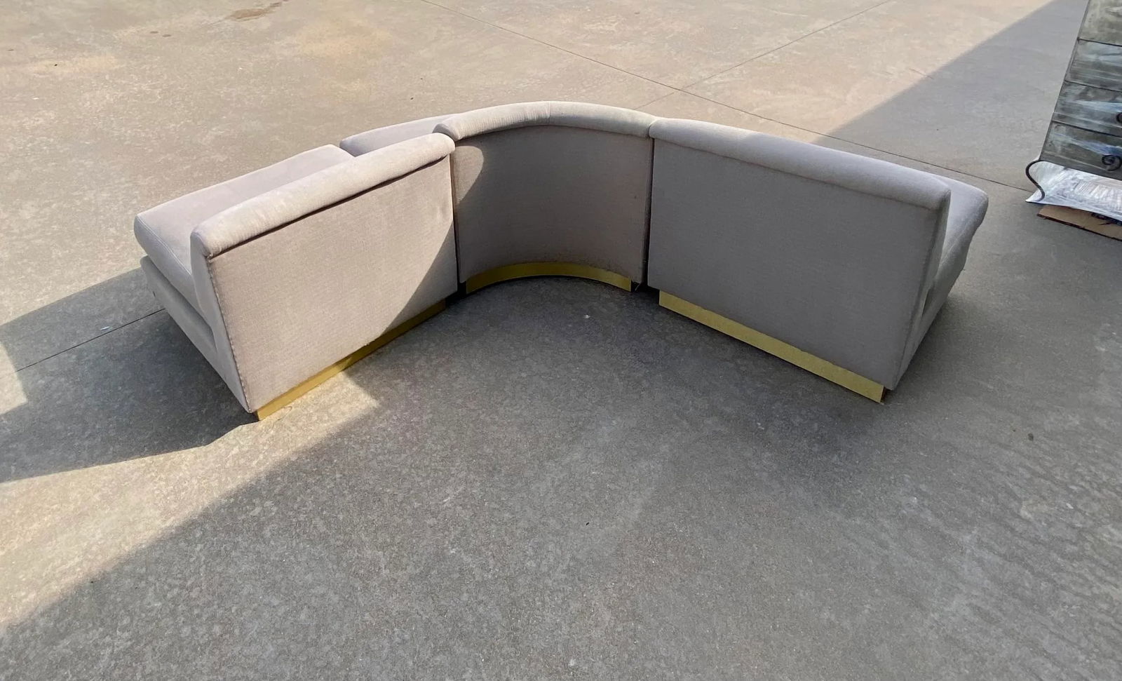 Sectional Sofa With Brass Plinth Base - 13