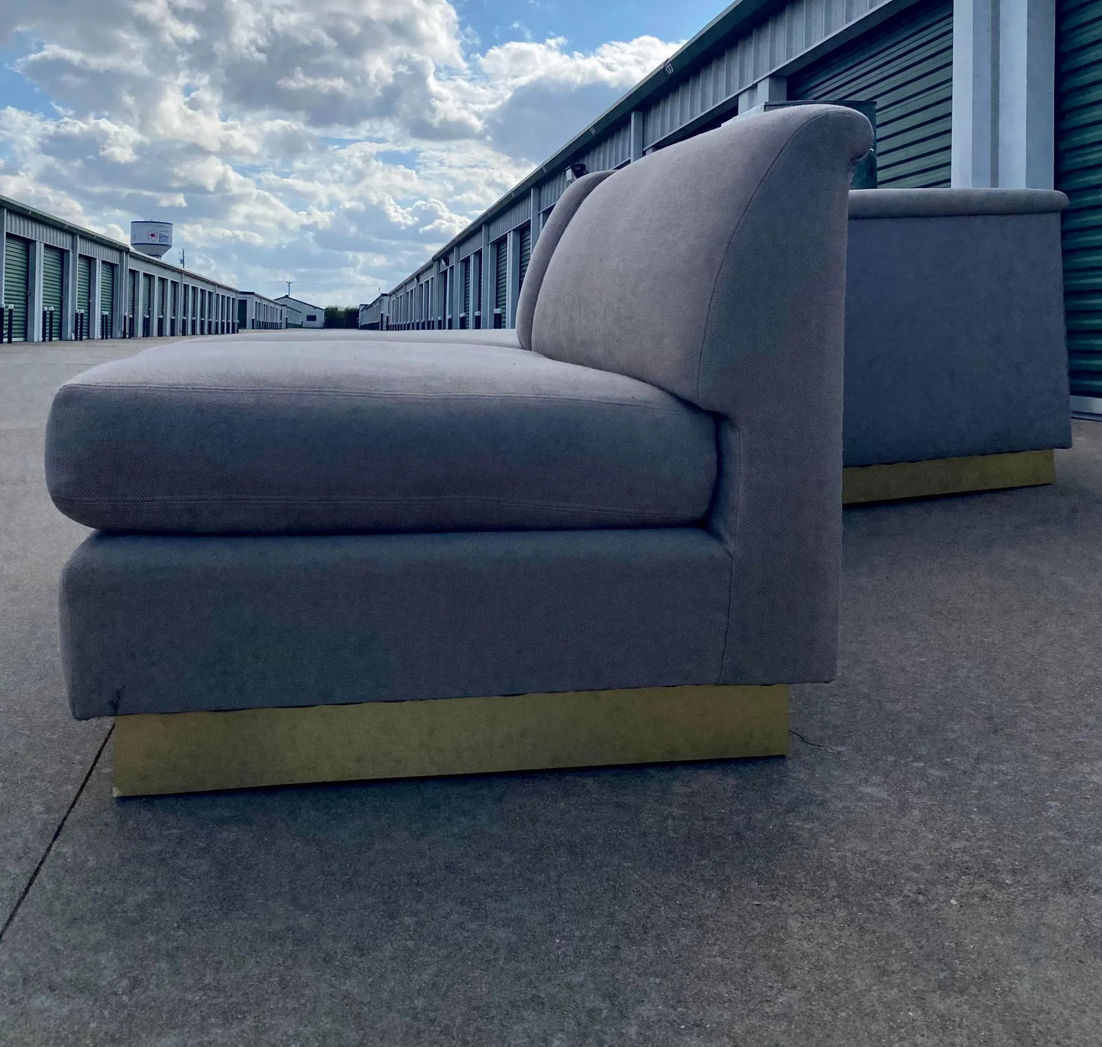 Sectional Sofa With Brass Plinth Base - 14