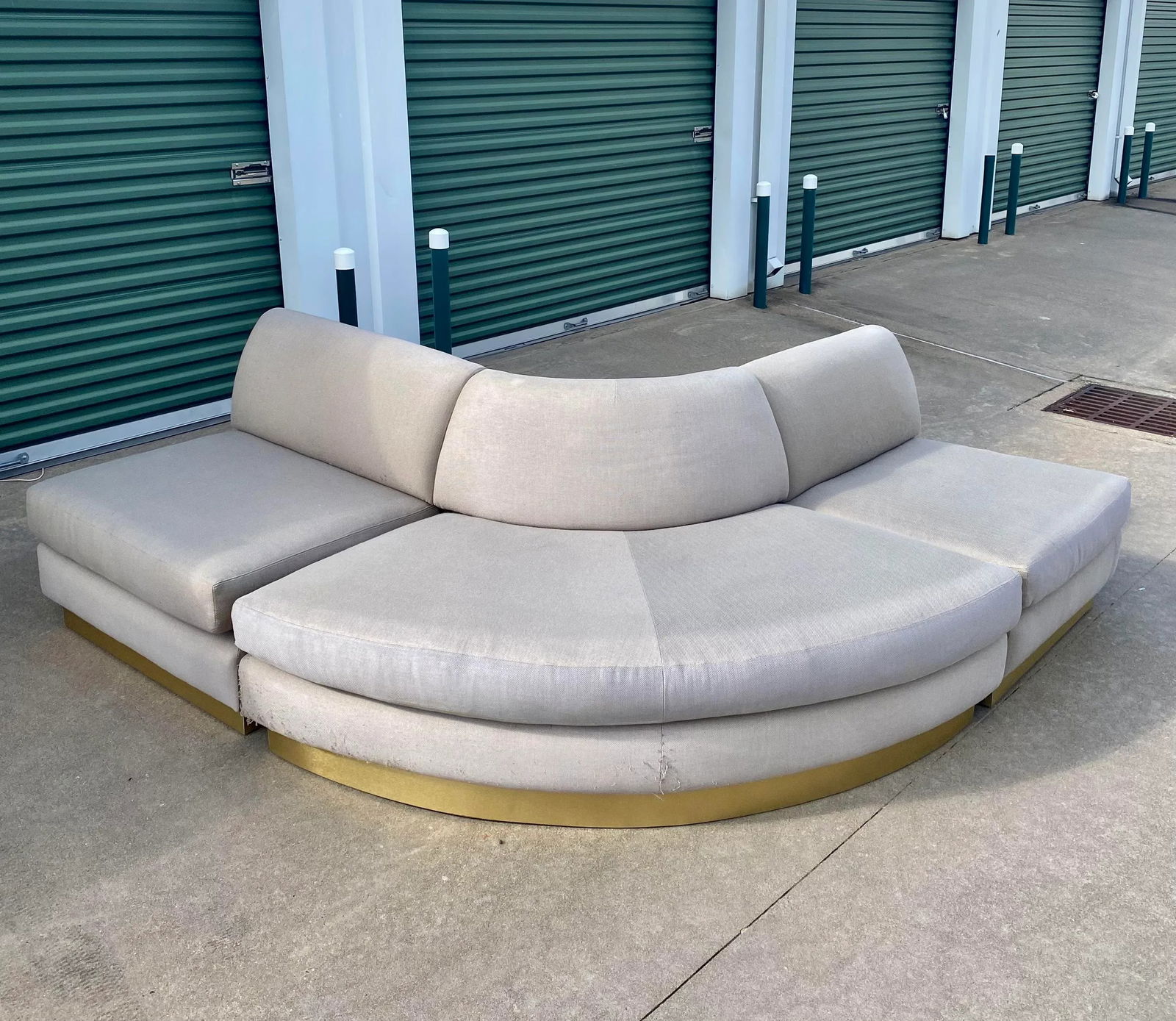 Sectional Sofa With Brass Plinth Base - 3