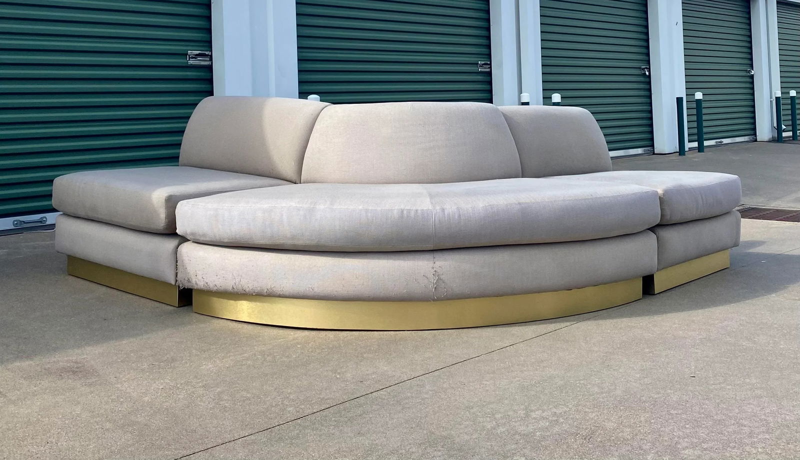 Sectional Sofa With Brass Plinth Base - 5