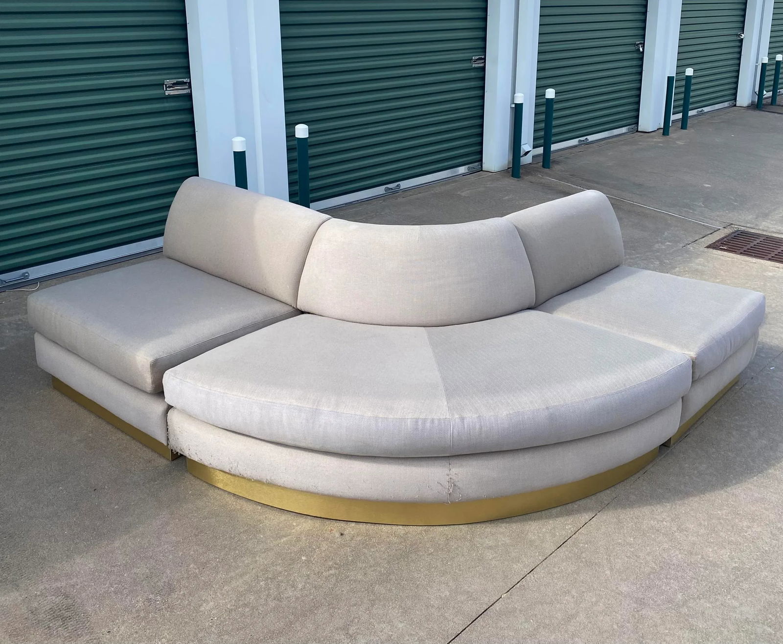 Sectional Sofa With Brass Plinth Base - 6